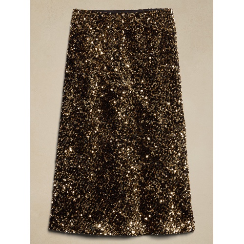 바나나리퍼블릭 Sequin Midi Slip Skirt