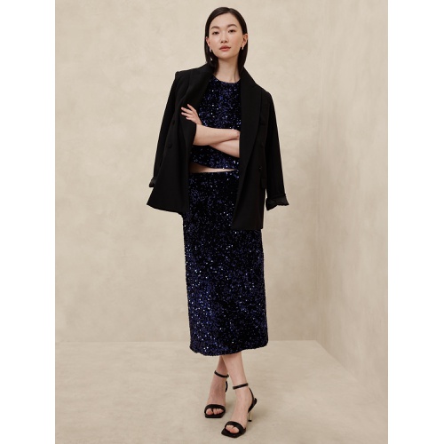 바나나리퍼블릭 Sequin Midi Slip Skirt