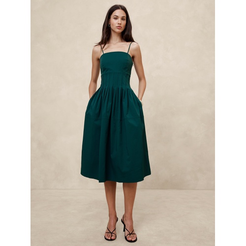 바나나리퍼블릭 Pleated Taffeta Midi Dress