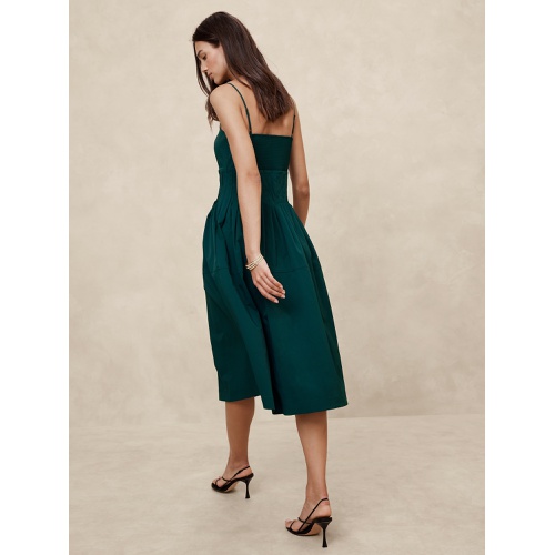 바나나리퍼블릭 Pleated Taffeta Midi Dress