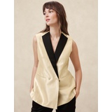 Metallic Twill Suiting Vest