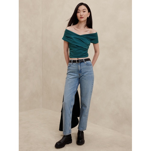 바나나리퍼블릭 Taffeta Cropped Top