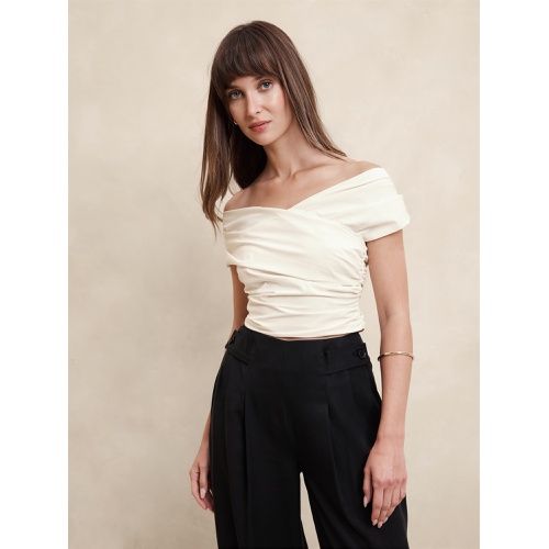 바나나리퍼블릭 Taffeta Cropped Top