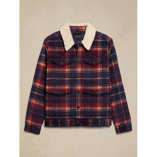 바나나리퍼블릭 Sherpa Plaid Jacket