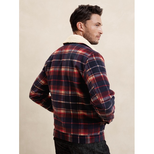 바나나리퍼블릭 Sherpa Plaid Jacket