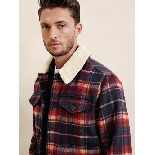 바나나리퍼블릭 Sherpa Plaid Jacket