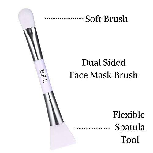  Bare Essentials Living Face Mask Brush and Soft Silicone Clay Facial Mask Applicator  Dual Sided Cosmetic Beauty Tool for Makeup, Foundation, Cream, Lotion, Moisturizer, Gel, Peel, and Mud Masks by Bare