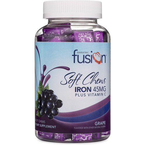  Bariatric Fusion Iron Soft Chew with Vitamin C Cherry Flavored Iron Supplement Chewy Vitamin for Bariatric Patients Including Gastric Bypass and Sleeve Gastrectomy 60 Count 2 Month