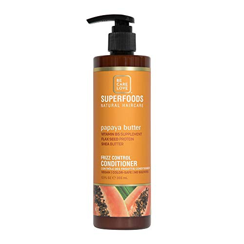  Be Care Love SuperFoods Frizz Control Conditioner, Papaya Butter, 12 Fl Oz