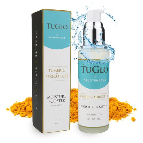  BeauteHacks TuGlo Face Moisturizer with Turmeric & Apricot Oil For All Skin Types - Moisture Booster that Hydrates, Repairs & Revitalizes Skin