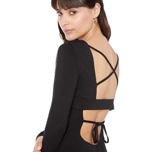  Bebe Midi Dress with Open Back