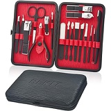 Bekit Manicure Set 18 in 1 Stainless Steel Professional Pedicure Kit Nail Scissors Grooming Kit Travel Case B01-Black