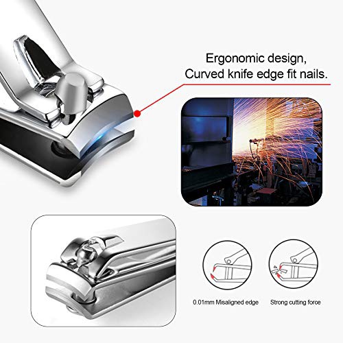  Bekit Manicure Set 18 in 1 Stainless Steel Professional Pedicure Kit Nail Scissors Grooming Kit Travel Case B01-Black