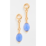Ben-Amun Gold Post Earrings with Blue Stone
