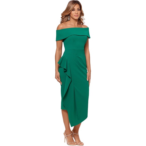  Betsy & Adam Off-the-Shoulder Cuff Midi Dress