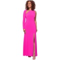 Betsy & Adam Asymmetrical One Sleeve Jersey Gown