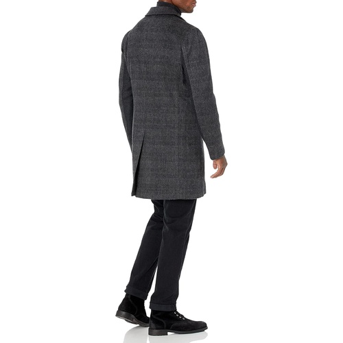  Billy Reid Mens Cashmere Single Breasted Walking Coat with Leather Details