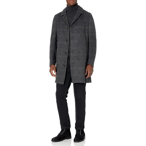  Billy Reid Mens Cashmere Single Breasted Walking Coat with Leather Details