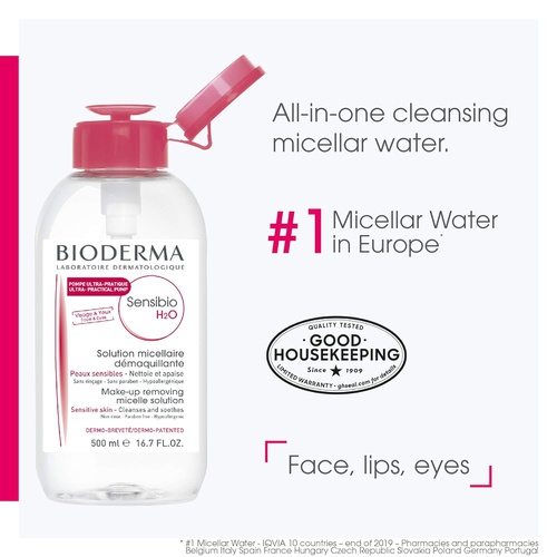  Bioderma - Sensibio H2O - Micellar Water - Cleansing and Make-Up Removing - Refreshing feeling - for Sensitive Skin