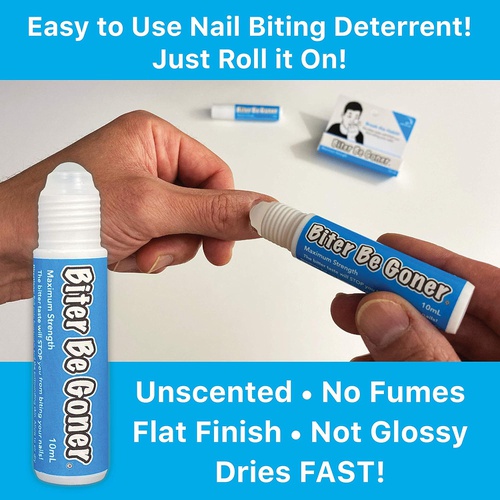  Stop Nail Biting | Nail Biting Deterrent | No Fumes | Not Glossy | Biter Be Goner, 0.3 oz