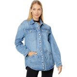 Blank NYC Long Denim Shirt Jacket with Pockets in Hours Later