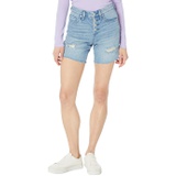 Blank NYC Warren High-Rise Exposed Button Fly Distressed Shorts
