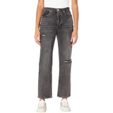 Blank NYC Howard Mid-Rise Loose Fit Five-Pocket Jeans with Rips in Lips Sealed