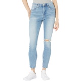 Blank NYC Great Jones High-Rise Five-Pocket Skinny with Ripped Knee in Blue