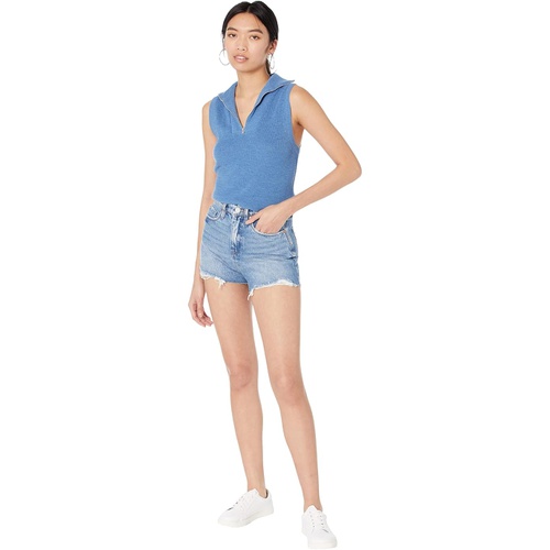  Blank NYC Reeve High-Rise Denim Cutoffs Medium Wash Shorts in Blue