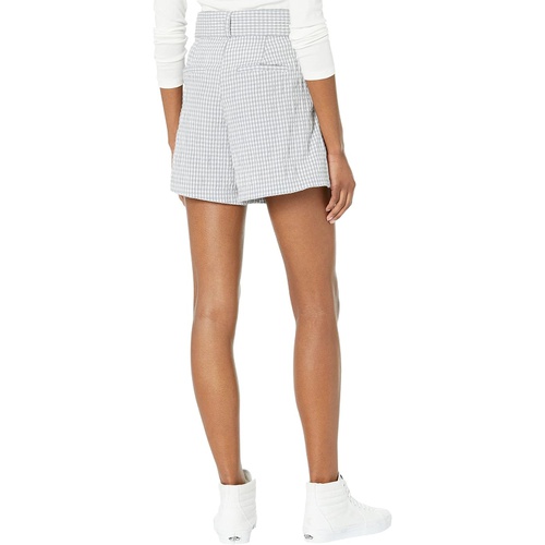  Blank NYC Searsucker Gingham Belted Shorts