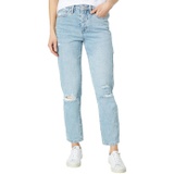 Blank NYC Lightwash Madison Crop High-Rise Five-Pocket Jeans with Rips in Got My Ways