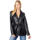 Blank NYC Black Faux Leather Belted Blazer