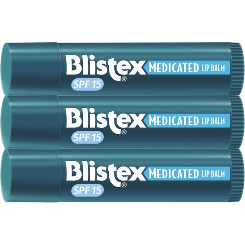  Blistex Medicated Lip Balm, 0.15 Ounce (Pack of 3)