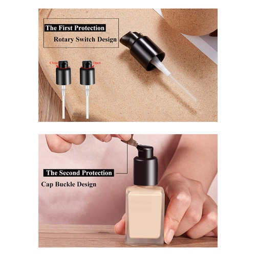  Boao 4 Pieces Replacement Foundation Pump Black Plastic Cosmetic Liquid Foundation Make-Up Pump Replacement Tool for MAC and Estee Lauder Double Wear Foundation