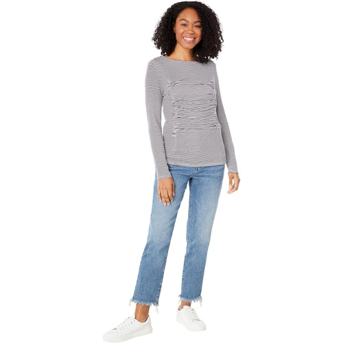  Bobeau Long Sleeve Rouched Top