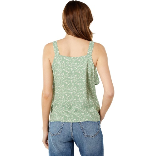  Bobeau Front Tie Ruffle Button Tank