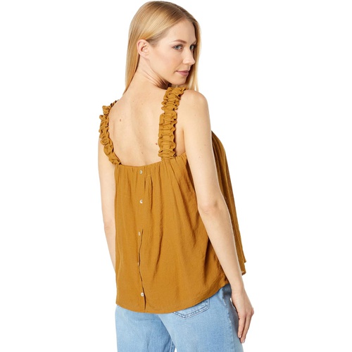  Bobeau Shirred Strap Button Back Tank