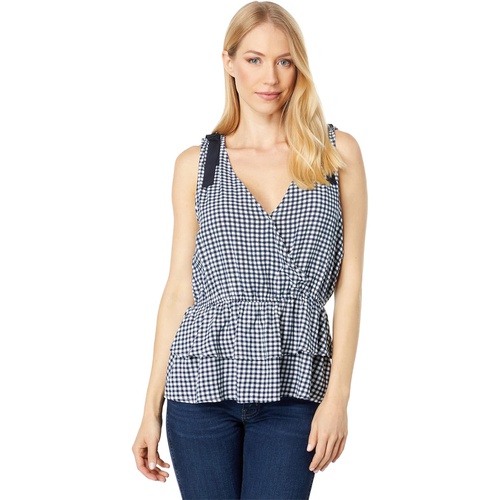  Bobeau Sleeveless Surplice Peplum Top