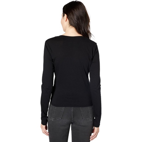  bobi Los Angeles Long Sleeve Shirred Front Tee in Lightweight Jersey