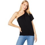 bobi Los Angeles Lightweight Jersey One Shoulder Pleated Tee