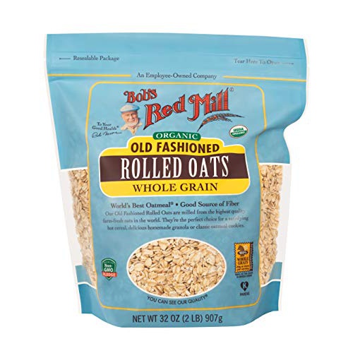  Bobs Red Mill Organic Old Fashioned Rolled Oats, 128 Oz