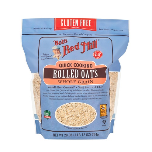  Bobs Red Mill Gluten Free Quick Cooking Rolled Oats, 28 Ounce (Pack of 4)