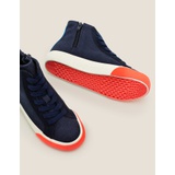 Boden Contrast Canvas High Tops - Navy Blue