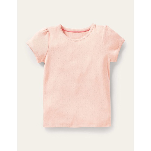 보덴 Boden Short-Sleeved Pointelle Top - Provence Dusty Pink