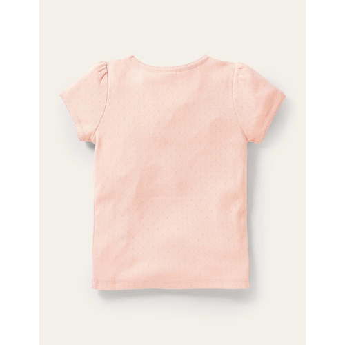 보덴 Boden Short-Sleeved Pointelle Top - Provence Dusty Pink