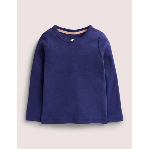 보덴 Boden Long-sleeved Rosebud T-shirt - Starboard Blue