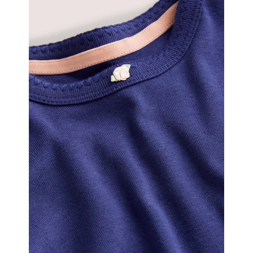 보덴 Boden Long-sleeved Rosebud T-shirt - Starboard Blue