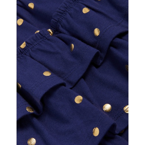 보덴 Boden Jersey Ruffle Skort - Starboard Navy Gold Spot