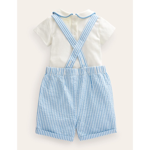 보덴 Boden Nostalgic Bunny Playset - Ivory/Bright Bluebell Ticking