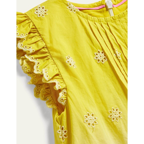 보덴 Boden Broderie Dress - Daffodil Yellow/Pink Ombre